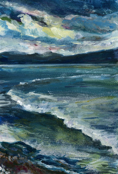 lochcarron waves painting by Vicky Stonebridge