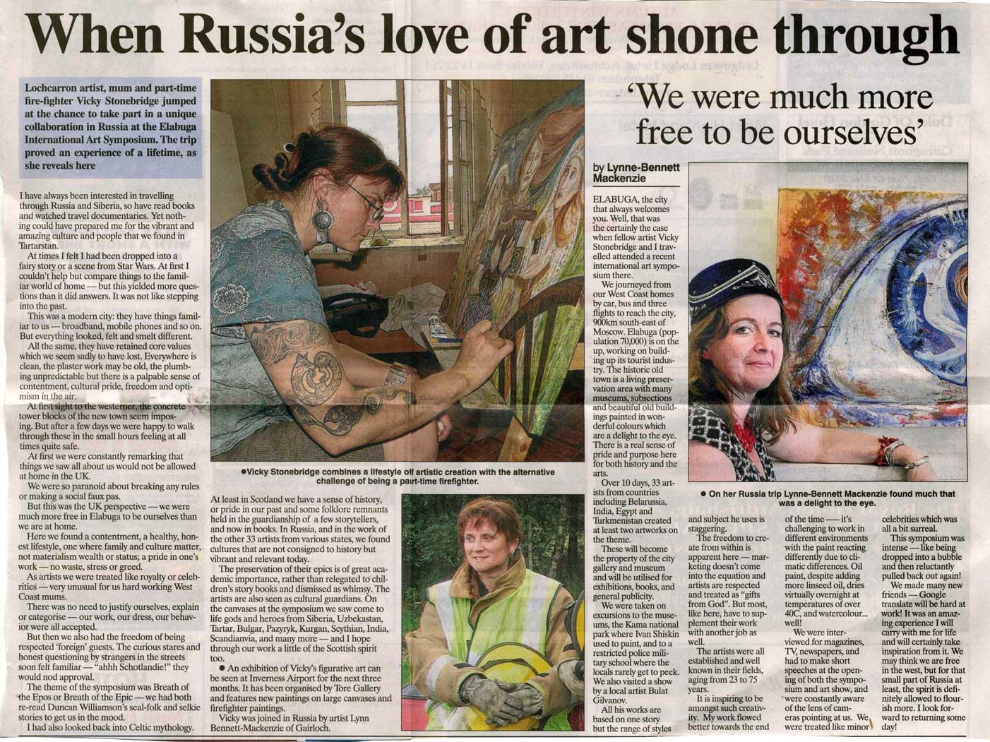 Ross shire journal russia trip article 